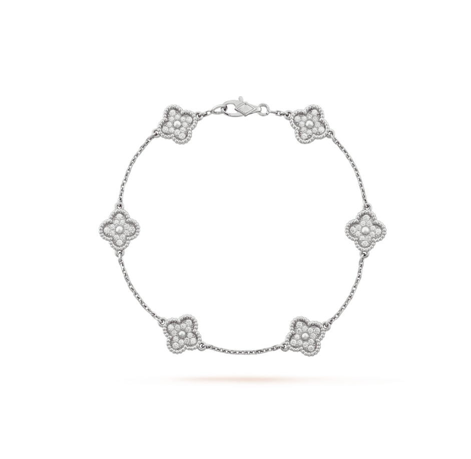 [Clover Jewelry]CLOVER 6 MOTIF SILVER DIAMOND BRACELET