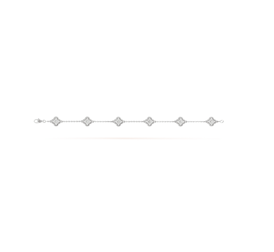 [Clover Jewelry]CLOVER 6 MOTIF SILVER DIAMOND BRACELET