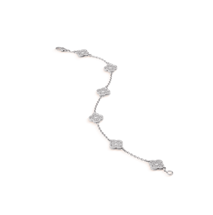 [Clover Jewelry]CLOVER 6 MOTIF SILVER DIAMOND BRACELET