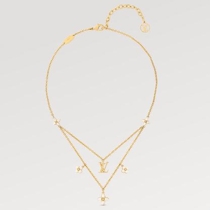 [Clover Jewelery]FLOWERGRAM GOLD MOP DOUBLE ROW NECKLACE