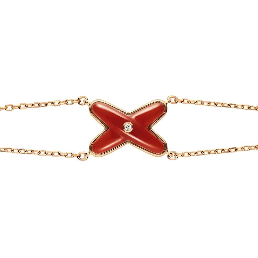 [Clover Jewelry]JEUX BRACELET CARNELIAN PINK GOLD 1 DIAMOND