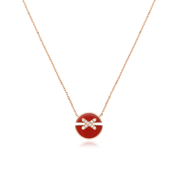 [Clover Jewelry]JEUX DE ROSE GOLD DIAMOND NECKLACE