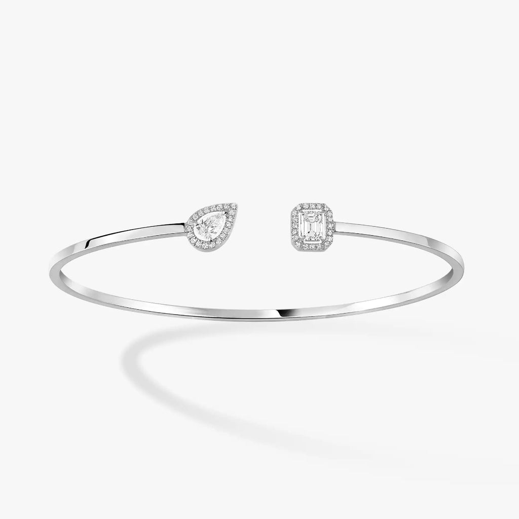 [Clover Jewelry]JONC FLEX MY TWIN TOI & MOI SILVER DIAMOND BRACELET