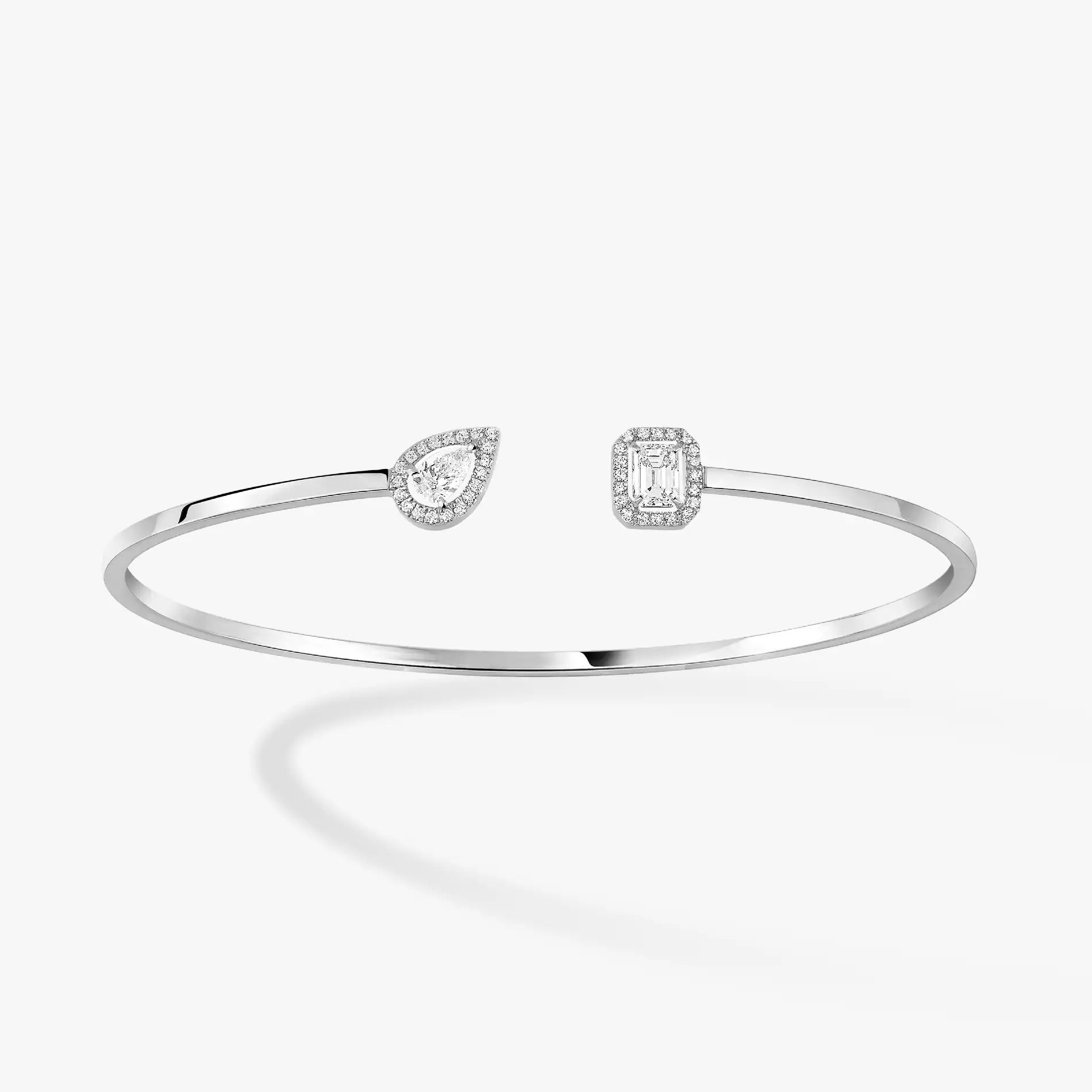 [Clover Jewelry]JONC FLEX MY TWIN TOI & MOI SILVER DIAMOND BRACELET