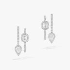 [Clover Jewelry]CREOLES MY TWIN 2 RANGS SILVER DIAMOND EARRINGS
