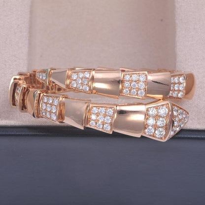 [Clover Jewelery]SERPENTI WIDE BRACELET PINK GOLD DIAMOND
