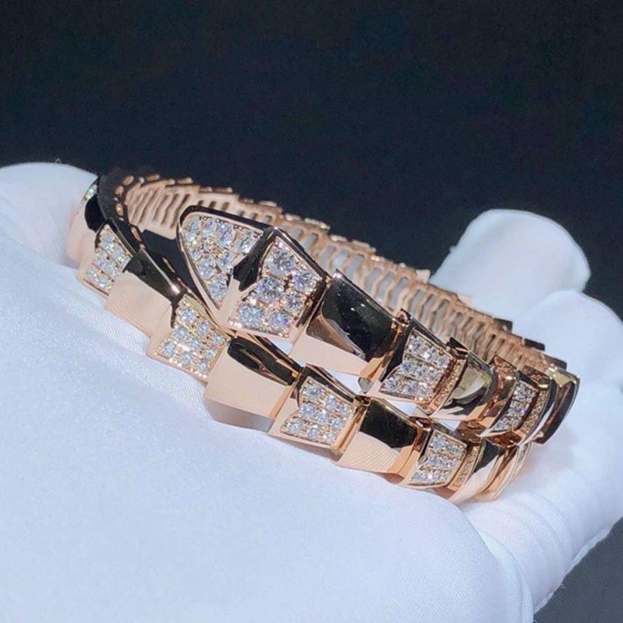 [Clover Jewelery]SERPENTI WIDE BRACELET PINK GOLD DIAMOND