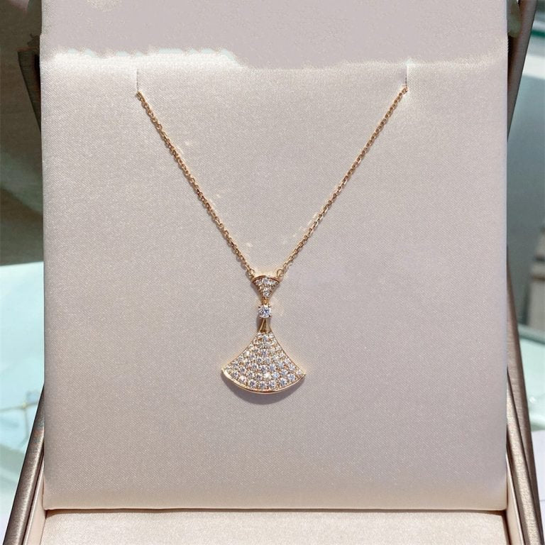[Clover Jewelery]DREAM NECKLACE PINK GOLD FULL DIAMOND