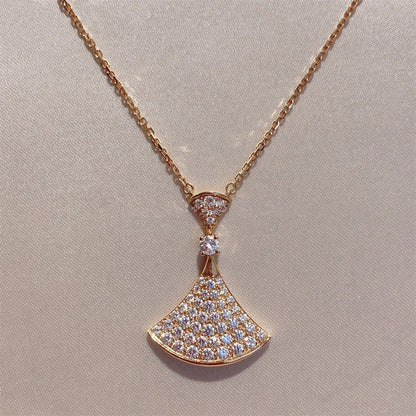 [Clover Jewelery]DREAM NECKLACE PINK GOLD FULL DIAMOND