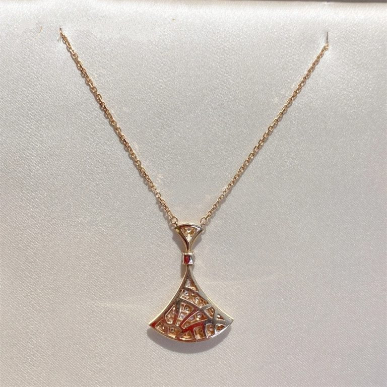 [Clover Jewelery]DREAM NECKLACE PINK GOLD FULL DIAMOND