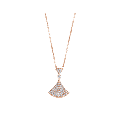 [Clover Jewelery]DREAM NECKLACE PINK GOLD FULL DIAMOND