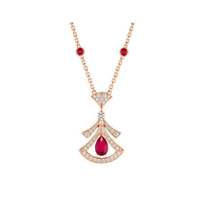 [Clover Jewelery]DREAM NECKLACE CARNELIAN DIAMOND PINK GOLD