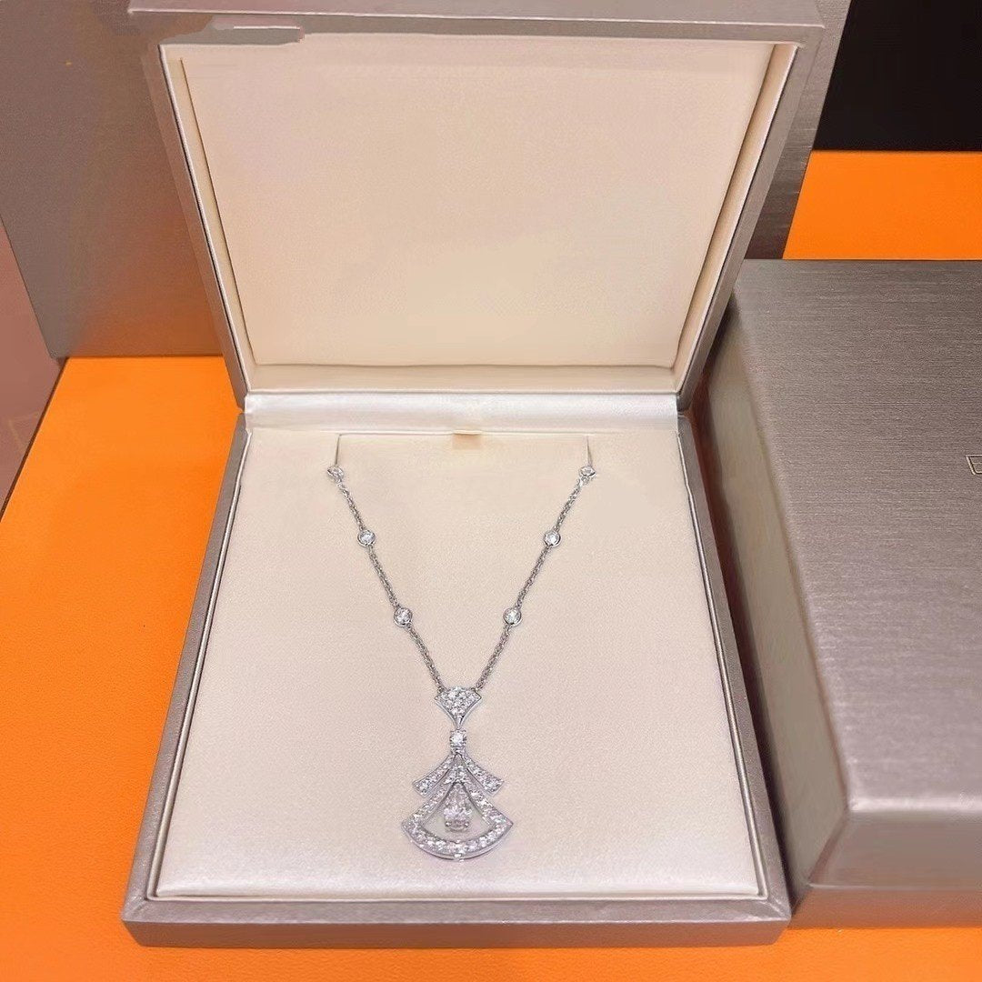 [Clover Jewelery]DREAM NECKLACE WHITE DIAMOND SILVER