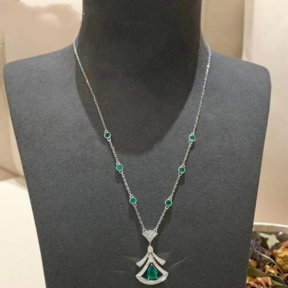 [Clover Jewelery]DREAM NECKLACE MALACHITE DIAMOND SILVER