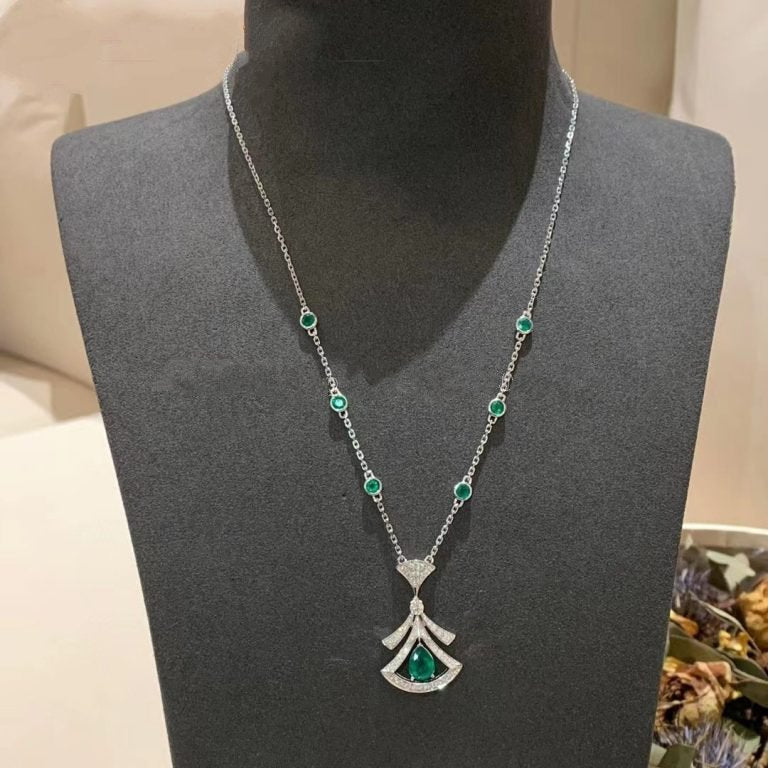 [Clover Jewelery]DREAM NECKLACE MALACHITE DIAMOND SILVER