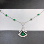 [Clover Jewelry]DREAM NECKLACE MALACHITE DIAMOND SILVER