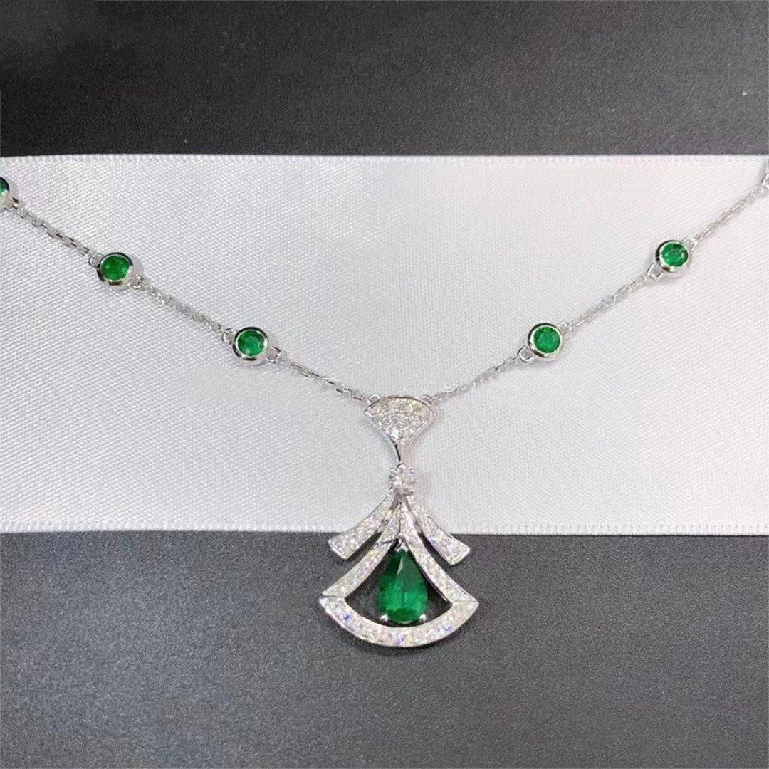 [Clover Jewelery]DREAM NECKLACE MALACHITE DIAMOND SILVER