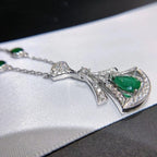 [Clover Jewelry]DREAM NECKLACE MALACHITE DIAMOND SILVER