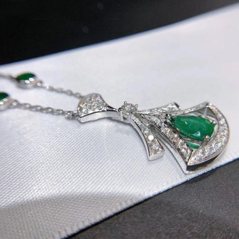 [Clover Jewelery]DREAM NECKLACE MALACHITE DIAMOND SILVER