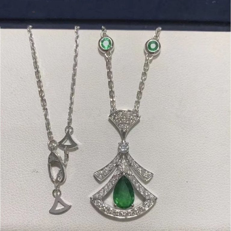 [Clover Jewelery]DREAM NECKLACE MALACHITE DIAMOND SILVER
