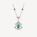 [Clover Jewelry]DREAM NECKLACE MALACHITE DIAMOND SILVER
