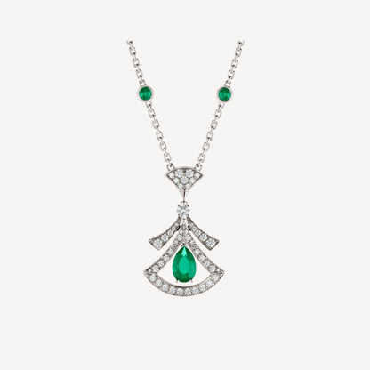 [Clover Jewelery]DREAM NECKLACE MALACHITE DIAMOND SILVER