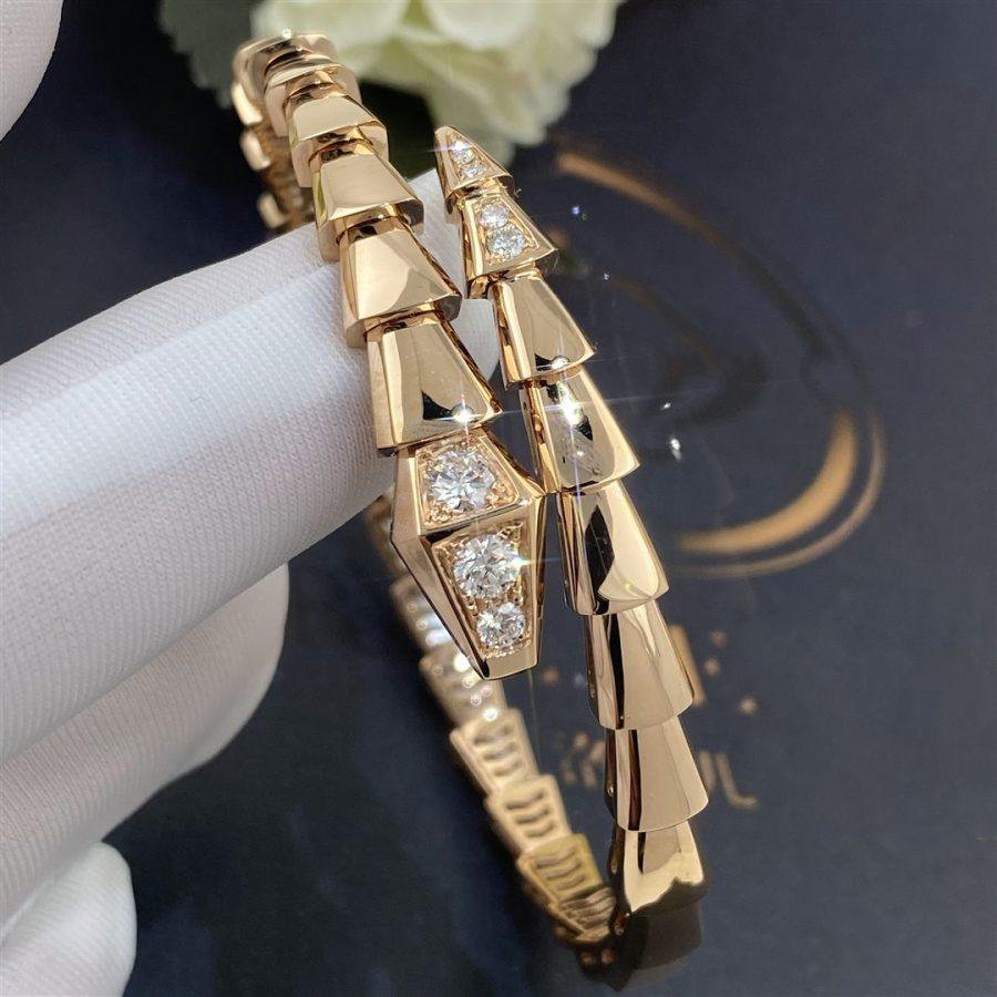 [Clover Jewelery]SERPENTI BRACELET DIAMONDS PINK GOLD