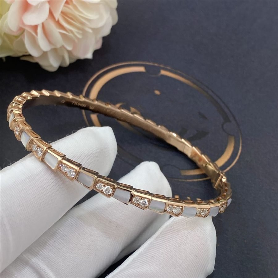[Clover Jewelery]SERPENTI BRACELET PINK GOLD MOP DIAMOND