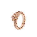 [Clover Jewelry]SERPENTI RING PINK GOLD DIAMOND PAVED 4MM