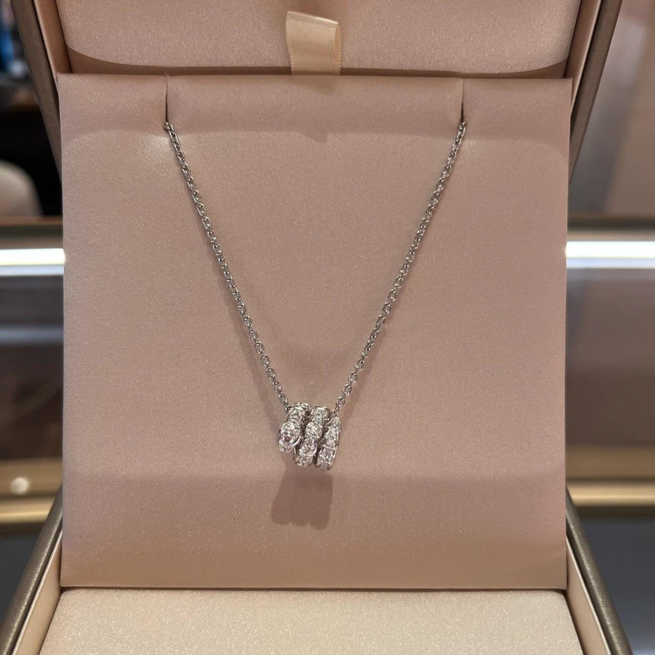 [Clover Jewelery]SERPENTI  NECKLACE DOUBLE RING DIAMOND