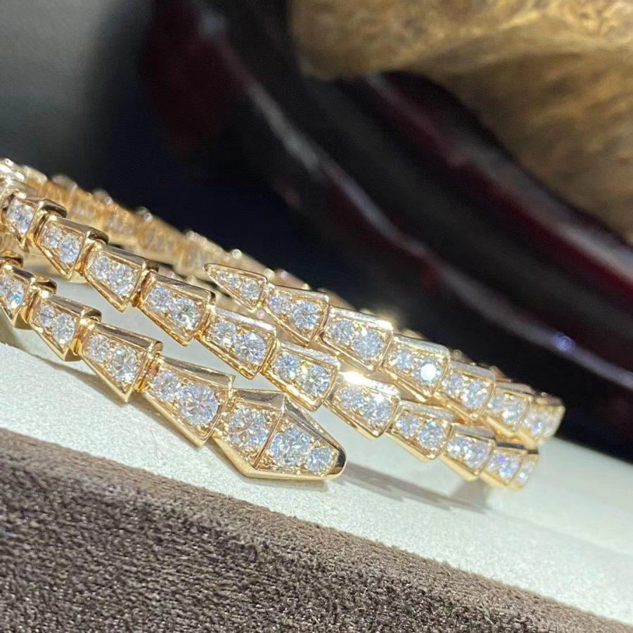 [Clover Jewelry]SERPENTI BRACELET GOLD DIAMOND DOUBLE ROW