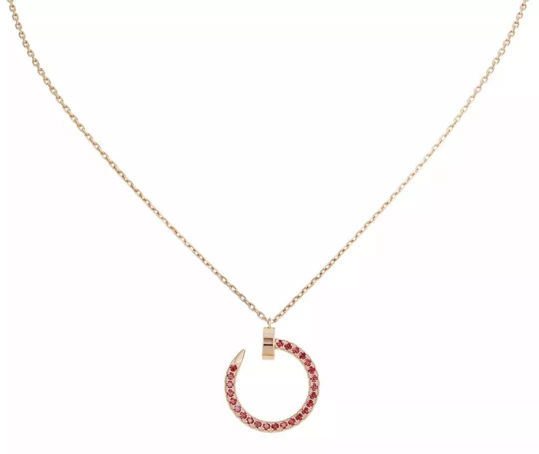 [Clover Jewelery]JUSTE NECKLACE GOLD RED DIAMONDS