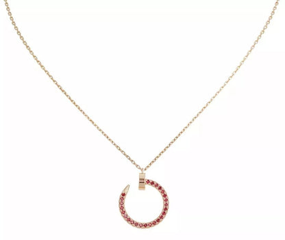 [Clover Jewelery]JUSTE NECKLACE GOLD RED DIAMONDS