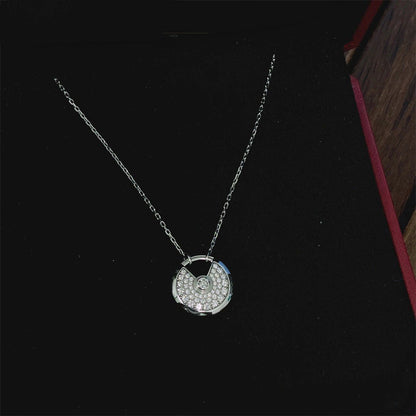 [Clover Jewelery]AMULETTE SILVER FULL DIAMOND NECKLACE