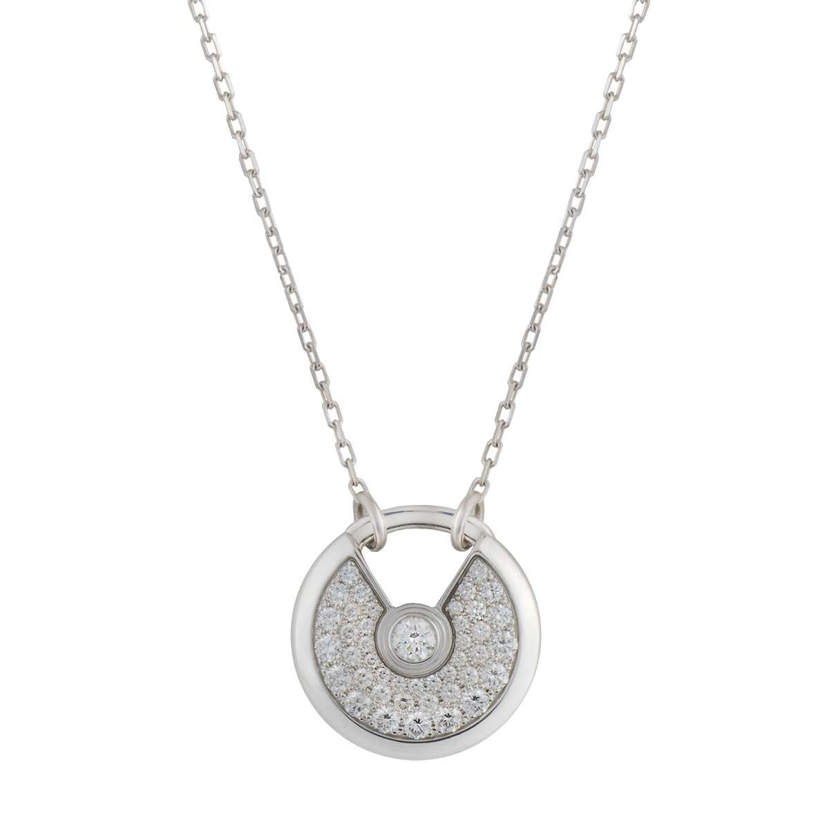[Clover Jewelery]AMULETTE SILVER FULL DIAMOND NECKLACE