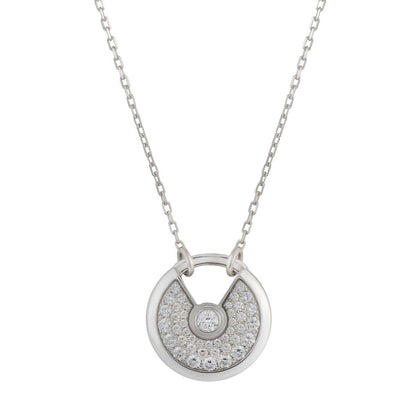 [Clover Jewelery]AMULETTE SILVER FULL DIAMOND NECKLACE