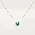 [Clover Jewelry]AMULETTE ROSE GOLD MALACHITE NECKLACE