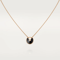 [Clover Jewelry]AMULETTE ROSE GOLD ONYX NECKLACE