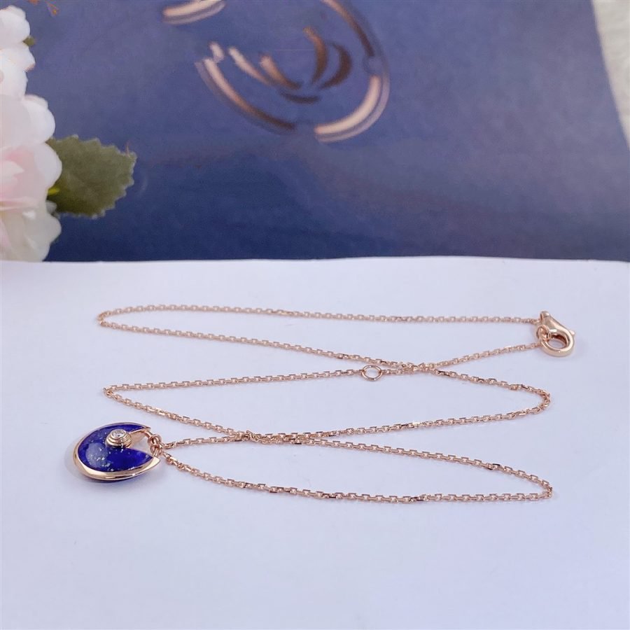 [Clover Jewelery]AMULETTE ROSE GOLD AGATE NECKLACE