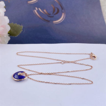 [Clover Jewelery]AMULETTE ROSE GOLD AGATE NECKLACE