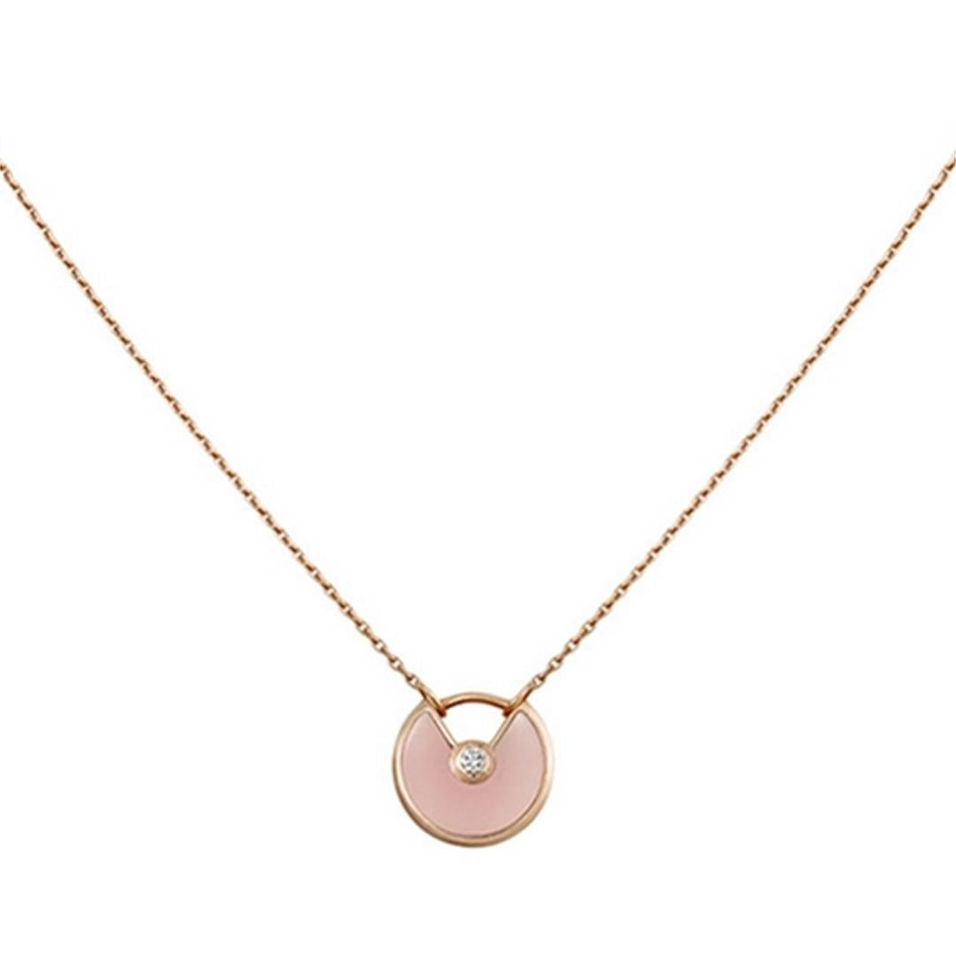 [Clover Jewelery]AMULETTE ROSE GOLD PINK MOP NECKLACE