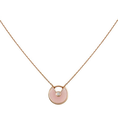 [Clover Jewelery]AMULETTE ROSE GOLD PINK MOP NECKLACE