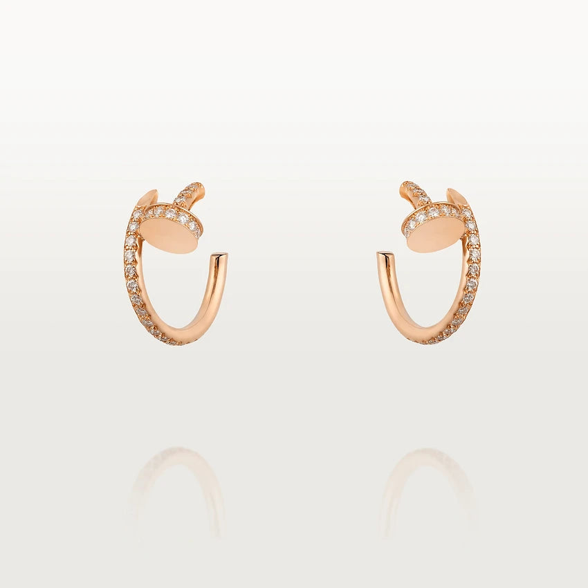 [Clover Jewelery]JUSTE EARRINGS 12.75MM PINK GOLD DIAMOND