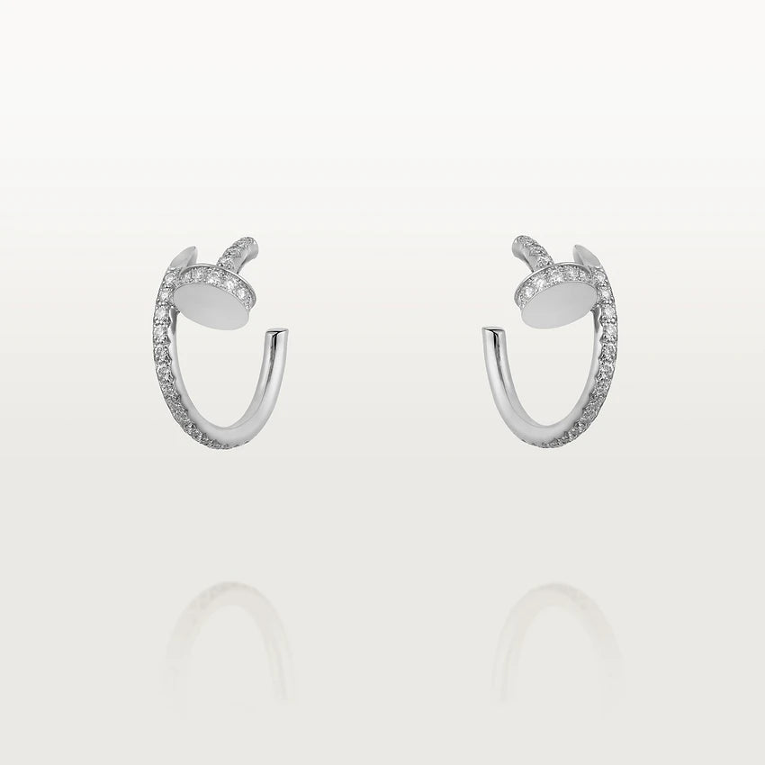 [Clover Jewelery]JUSTE EARRINGS 12.75MM SILVER DIAMOND