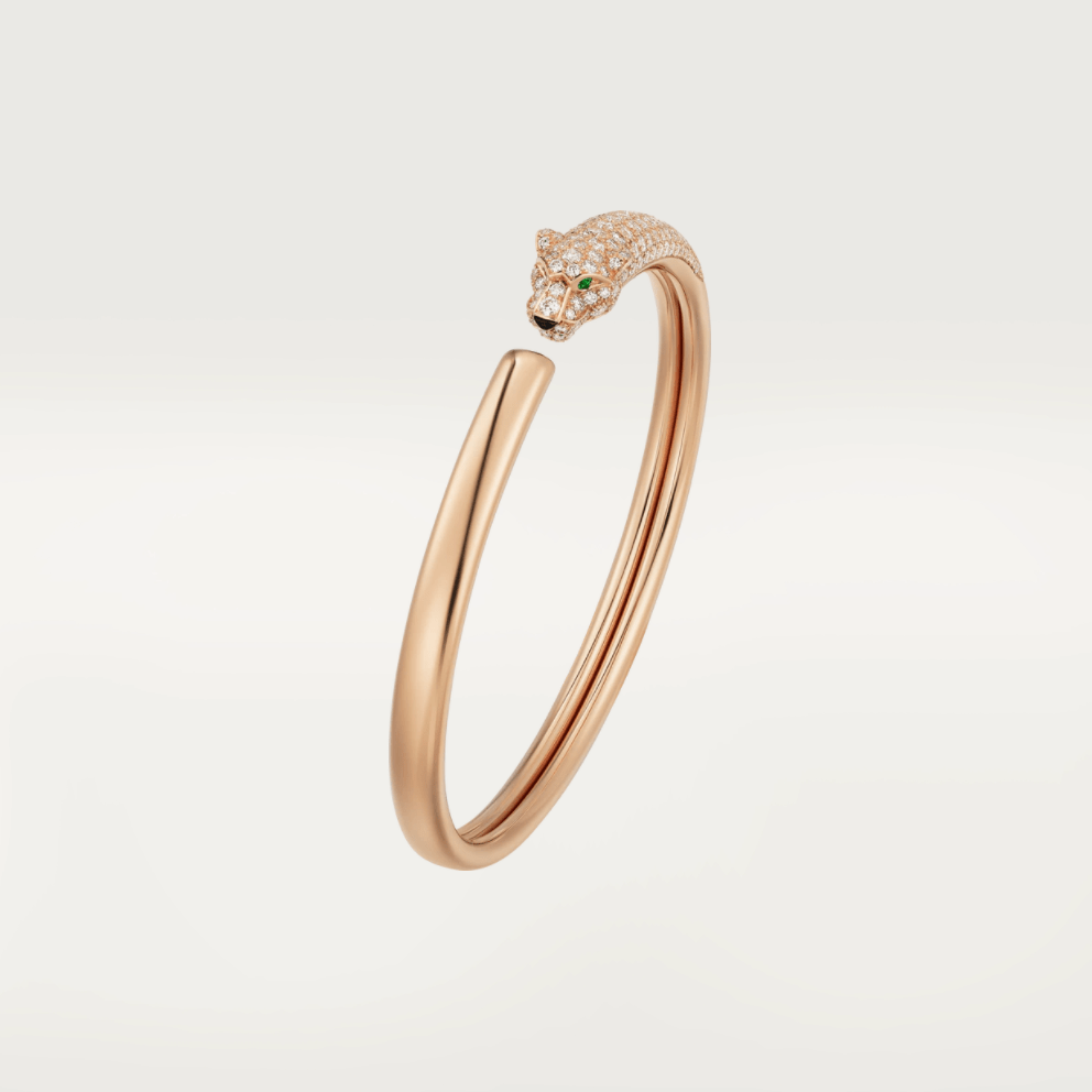 [Clover Jewelry]PANTHERE ROSE GOLD DIAMOND OPEN BRACELET