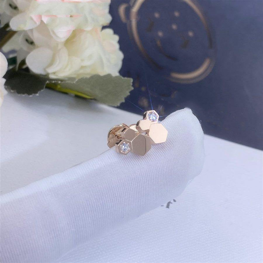 [Clover Jewelry]BEE LOVE PINK GOLD DIAMOND EARRINGS