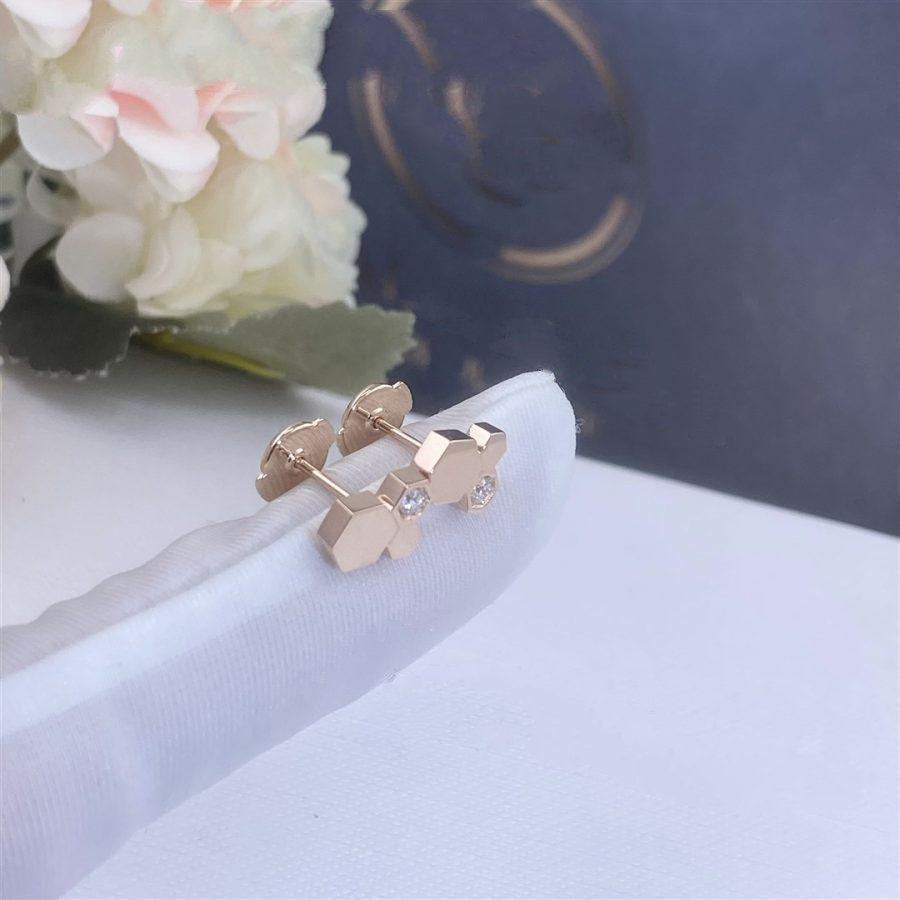 [Clover Jewelry]BEE LOVE PINK GOLD DIAMOND EARRINGS