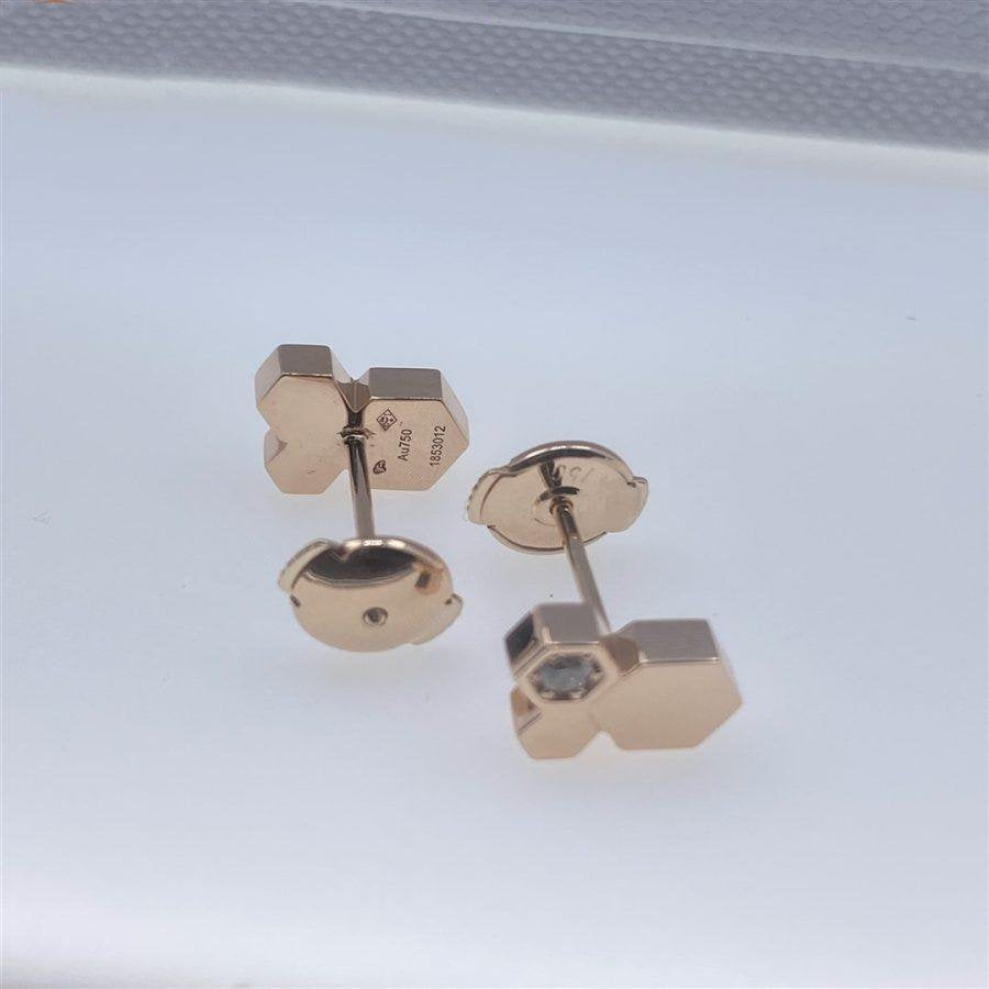 [Clover Jewelry]BEE LOVE PINK GOLD DIAMOND EARRINGS