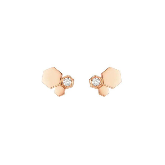 [Clover Jewelery]BEE LOVE PINK GOLD DIAMOND EARRINGS