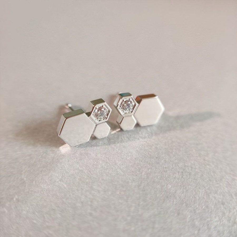 [Clover Jewelry]BEE LOVE SILVER DIAMOND EARRINGS
